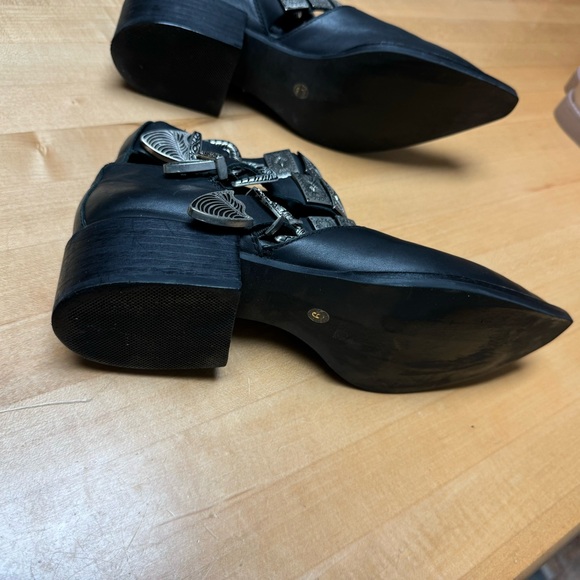 Jeffrey Campbell Black Leather Western Boots with Accents Size 9 - Picture 5 of 5